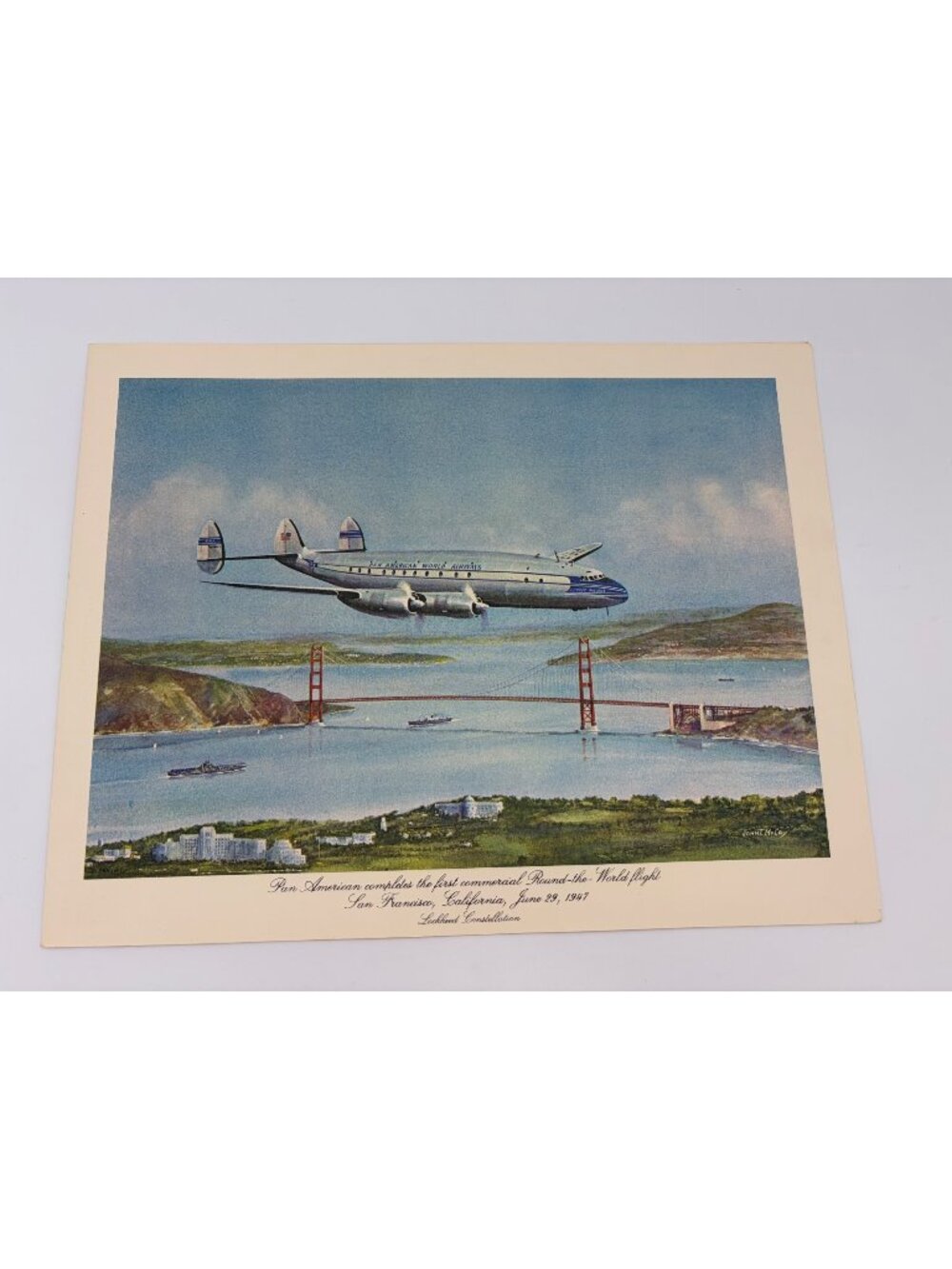 1984 Pan Am Lockheed Constellation 1947 Round the World Flight Menu John T McCoy